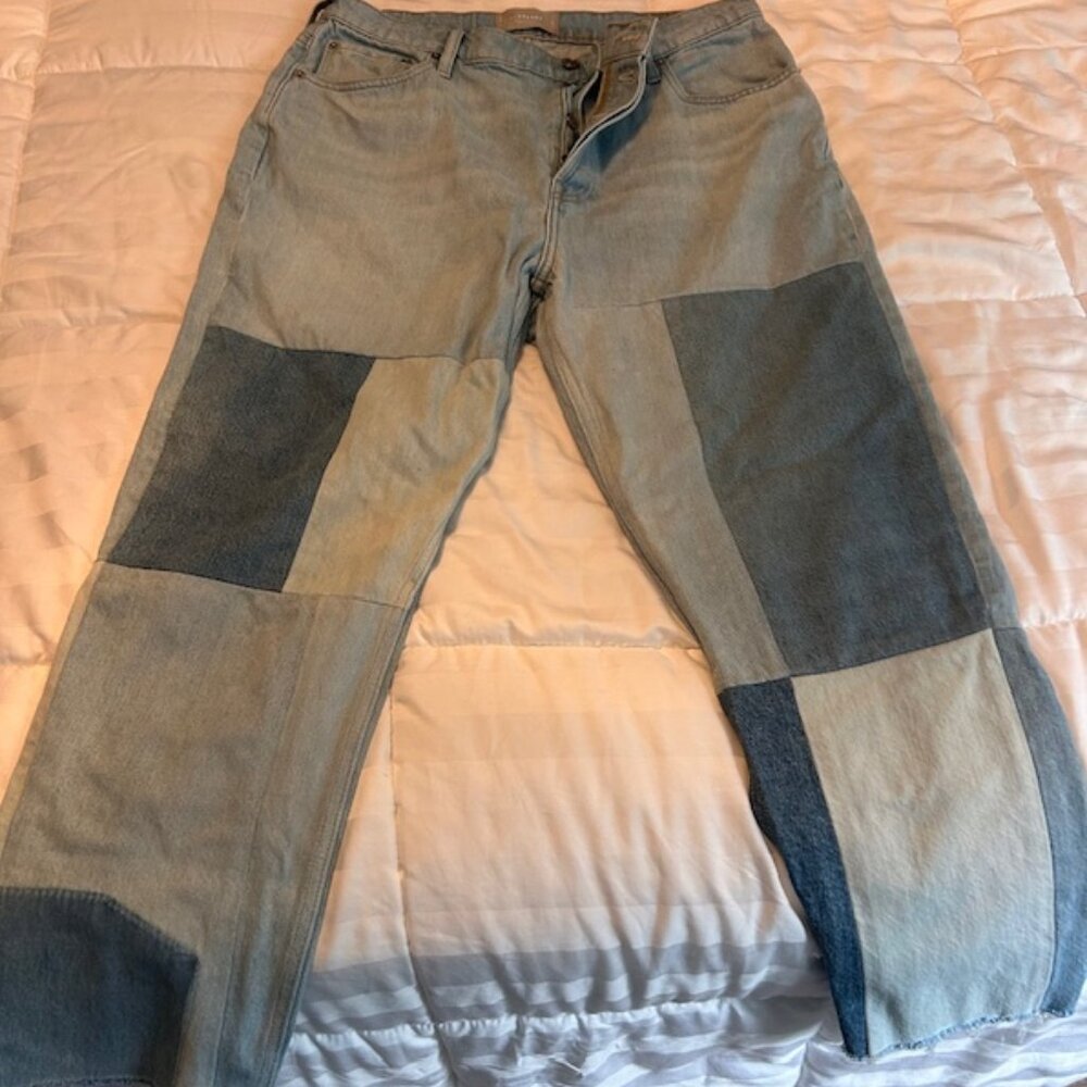 Everlane 90s cheeky straight jean (patched, Indigo), size 31 ankle